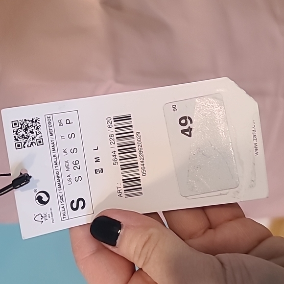 Zara faux leather dress pink gold budghundy, S NWYt - Picture 8 of 11